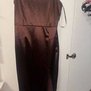Forever 21 One Shoulder Brown Dress